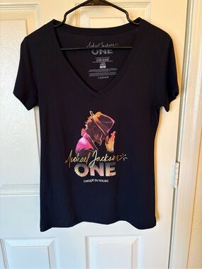 Michael Jackson ONE Black Graphic V-Neck Tee